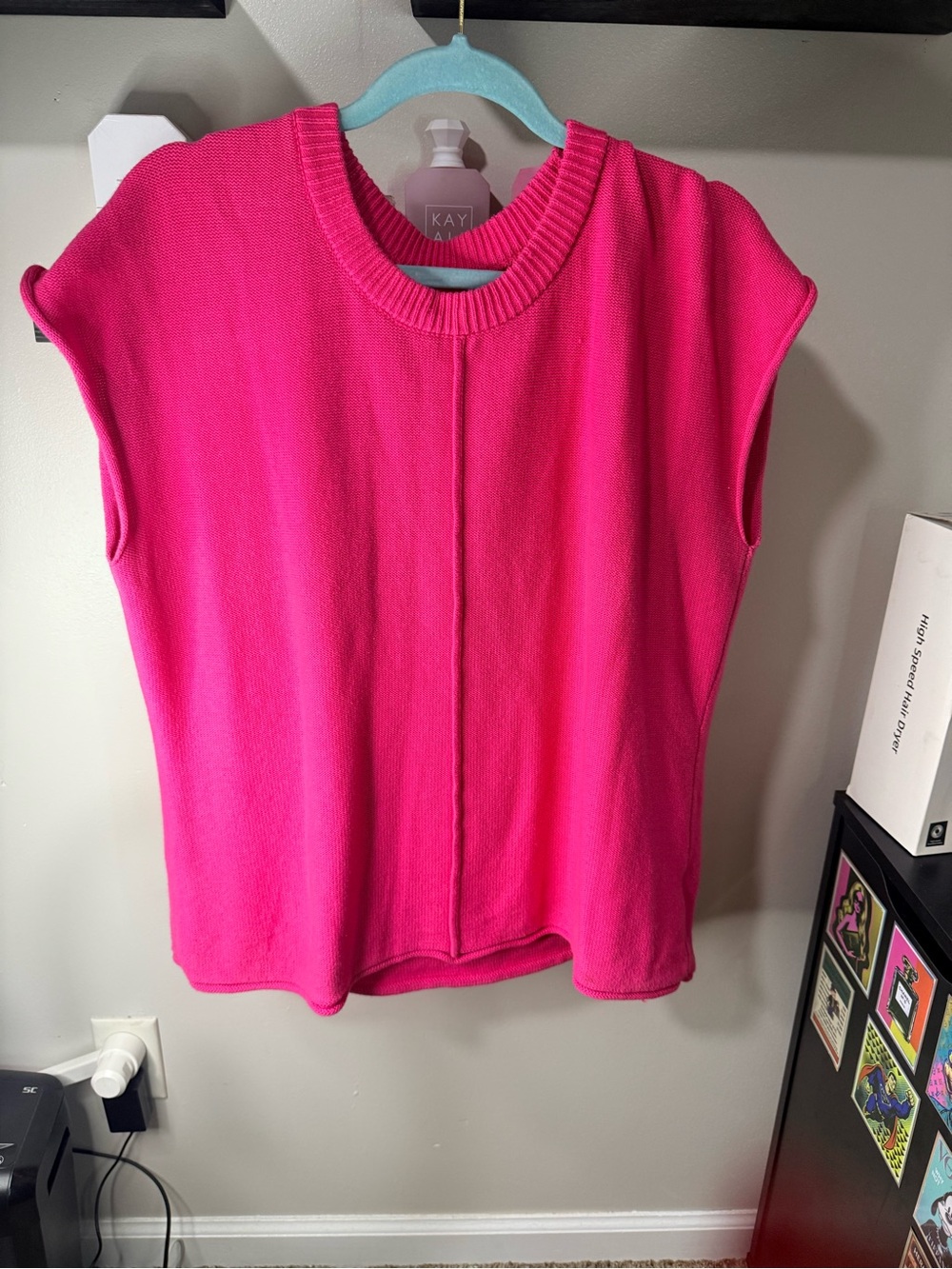 Hot Pink Sleeveless Knit Top